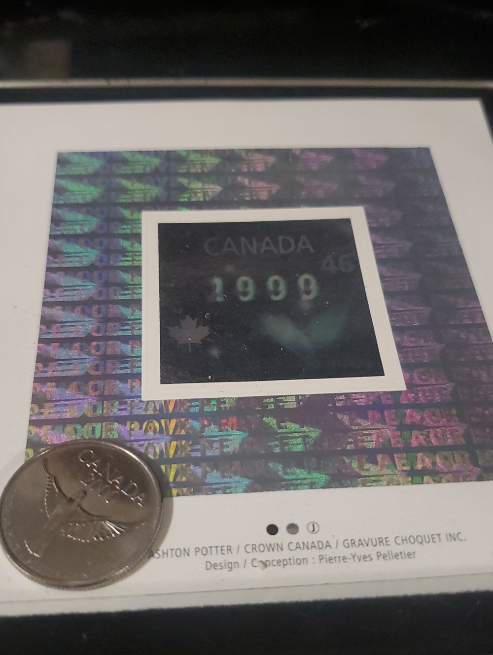 Canada Goose 3 Holographic Stamp Art Print - With Medallion